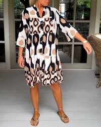Jurk met print en 3/4 mouwen