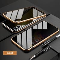 Verbesserte Anti-Peep-Magnet-Telefonhülle aus gehärtetem Glas mit zwei Seiten
