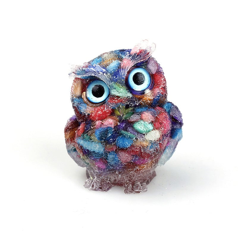 🦉Natural Crystal Gemstone Owl Ornament Home Decor