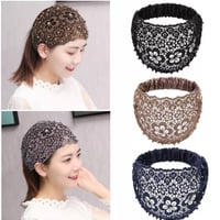 Plum Blossom Hollow Beaded Wide Headband
