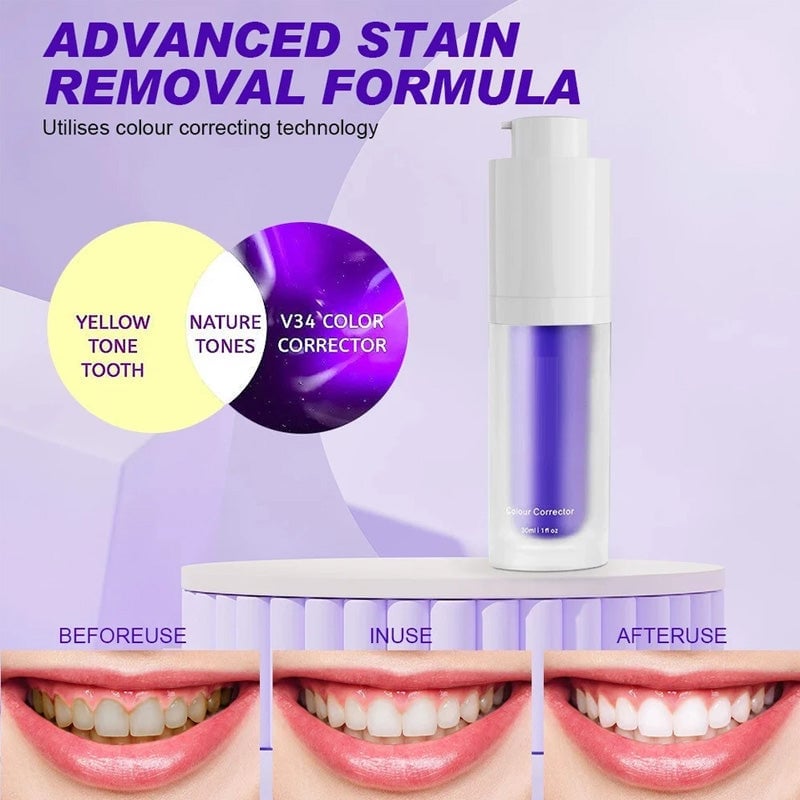 Purple Teeth Whitening Mousse Toothpaste