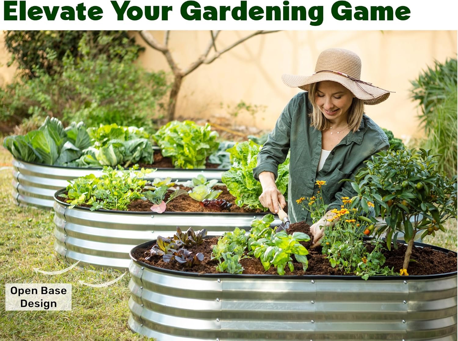 Sakerplus Galvanized Raised Garden Beds