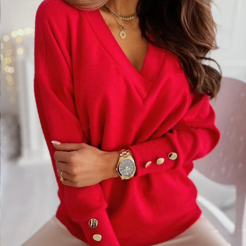 Jersey De Punto Con Cuello De Pico