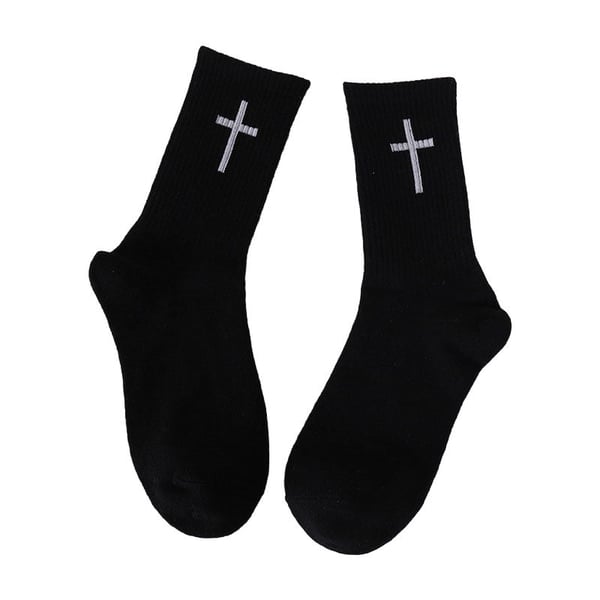 Cross Black And White Socks