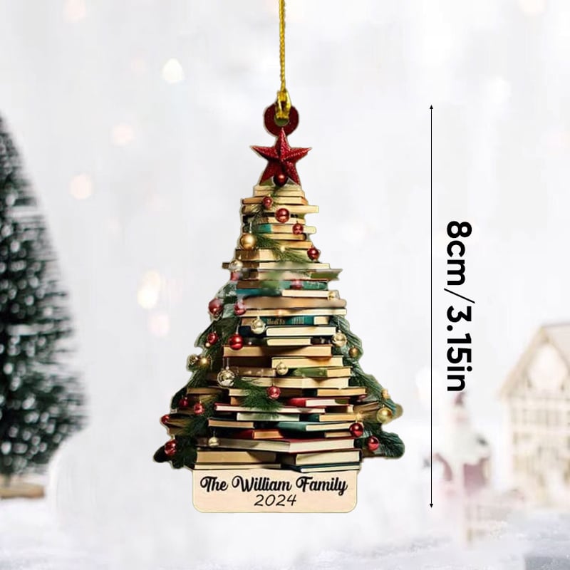 Christmas tree book pendant