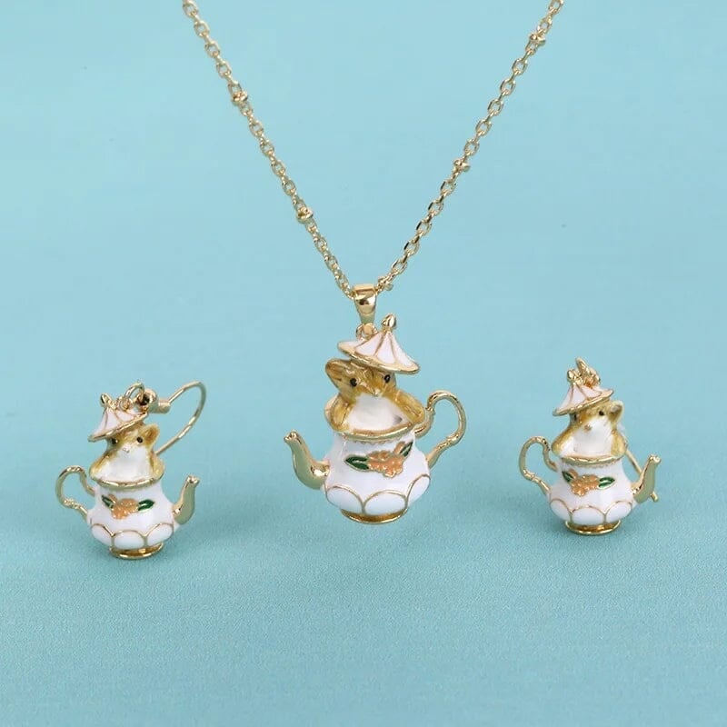 Mouse In My Teapot Jewelry Set