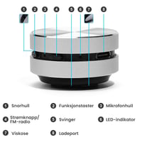 Magnetisk bærbar, trådløs Bluetooth-høyttaler med beinledning