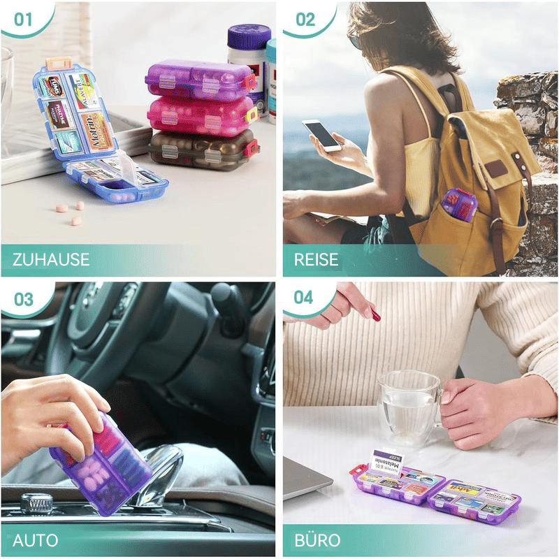 Reise-Pillenbox (161 Etiketten zur individuellen Gestaltung)