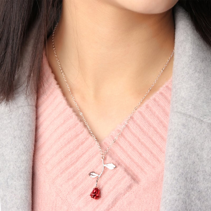 3D Rose Pendant Necklace