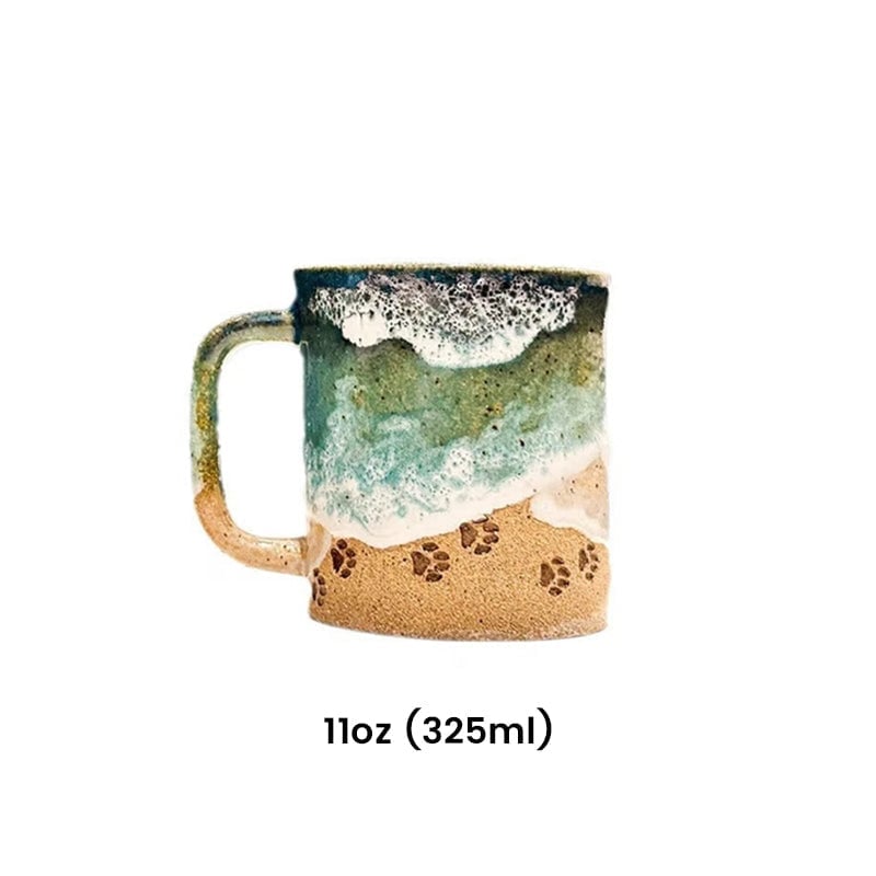 Paw Print Ocean Shoreline Mug