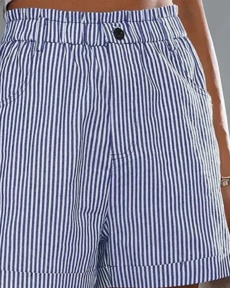 Gestreifte Shorts mit hoher Taille