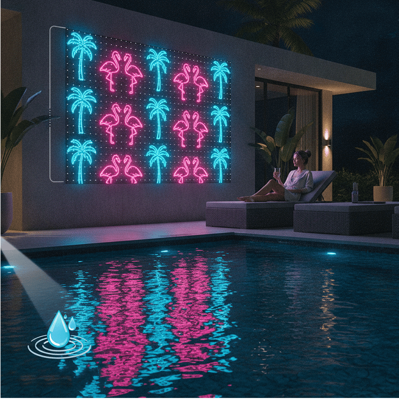 Vikbart smart RGB LED-ljusnät