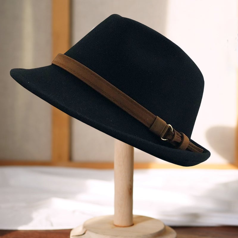 Gentleman läderhatt med spänne
