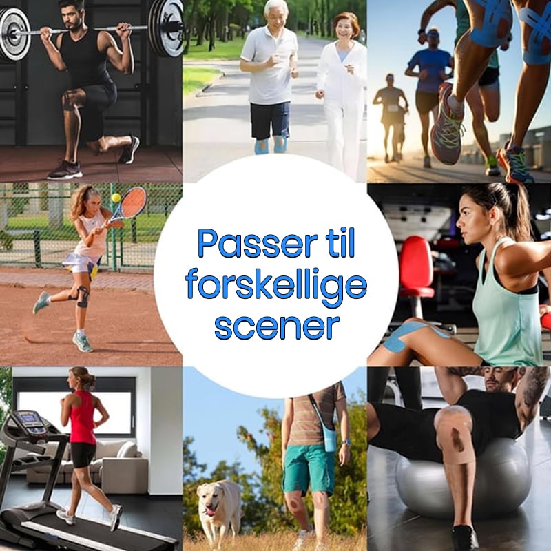 Forudskåren kinesiologitape til knæene (10 stk)