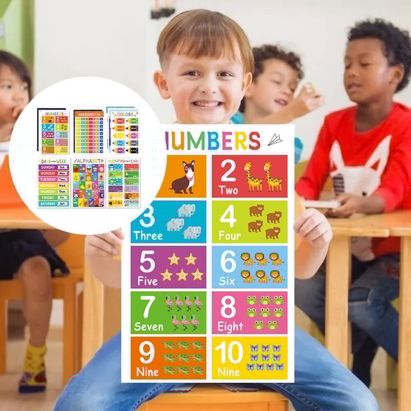 Kleurrijke educatieve posters (18 stuks/set)