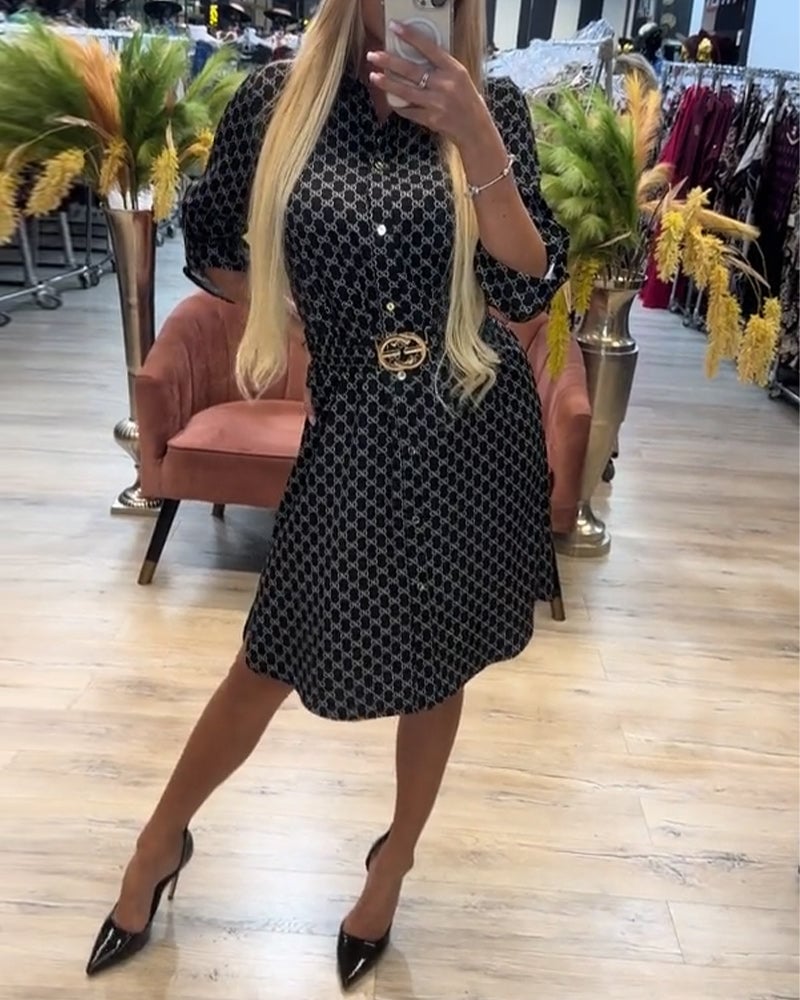 Robe Chemise Col Diamant