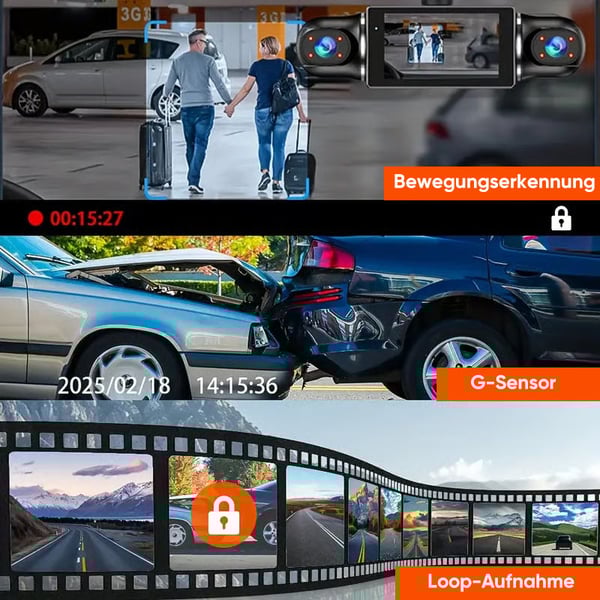 Vierfach-Aufzeichnungsgerät zur Überwachung des Fahrverhaltens