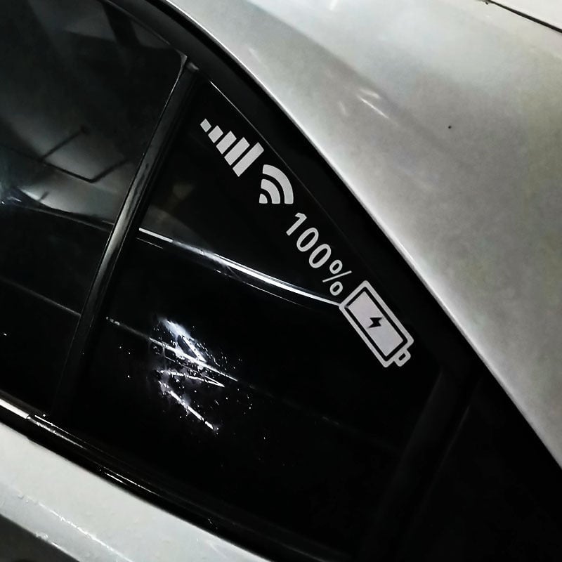 Batterisignal reflekterende klistermærke