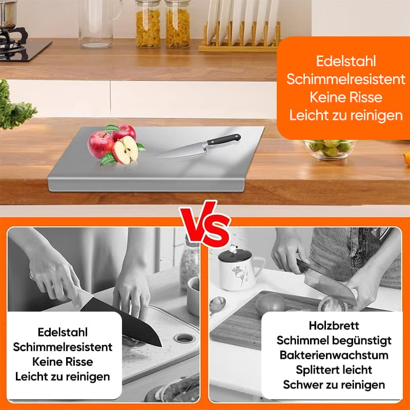 Sakerplus® Schneidebrett aus Edelstahl für die Küche