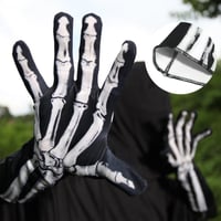 Doppelseitig bedruckte Totenkopf-Handschuhe
