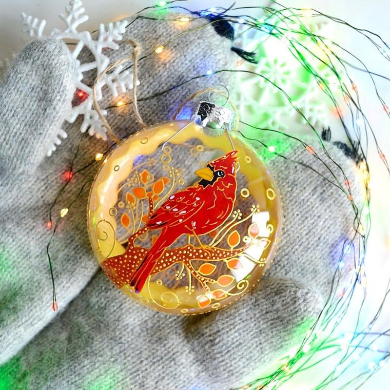 Vogel kerstboom platte ornamenten