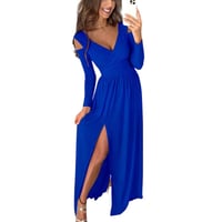 Long Sleeve V-Neck Dress