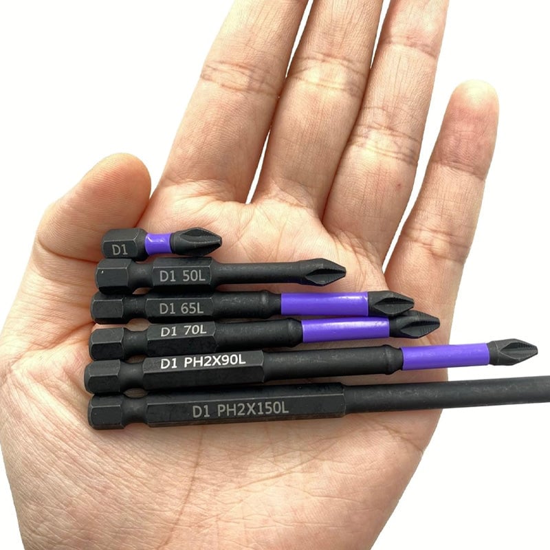 Purple non-slip screwdriver bits set