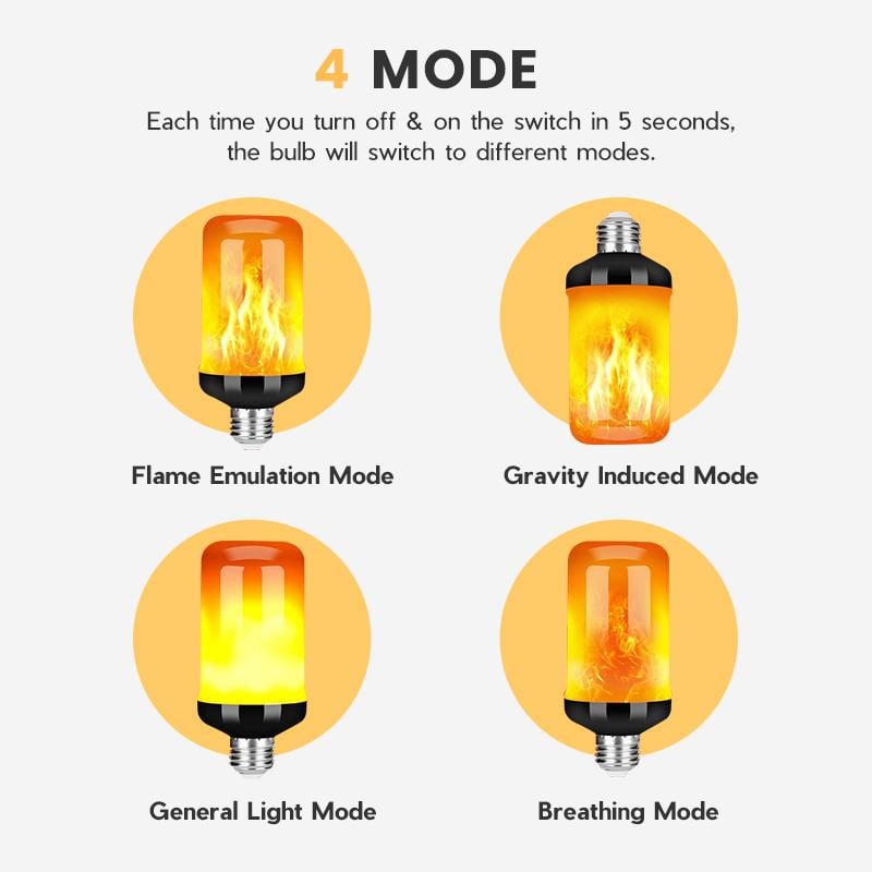 LED Flame Effect Light Bulb