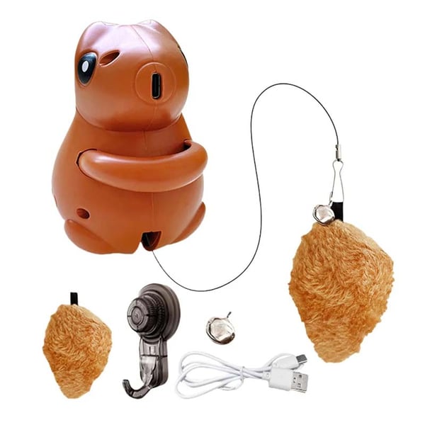 Rechargeable hanging squirrel cat toy