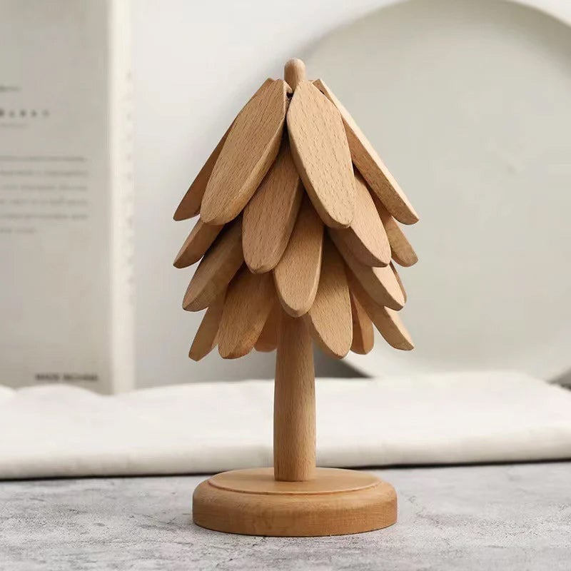 Holzbaum-Tischuntersetzer-Set