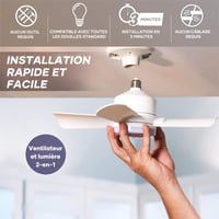 Ventilateur de plafond LED 2 en 1 avec télécommande, base E27E26/B22