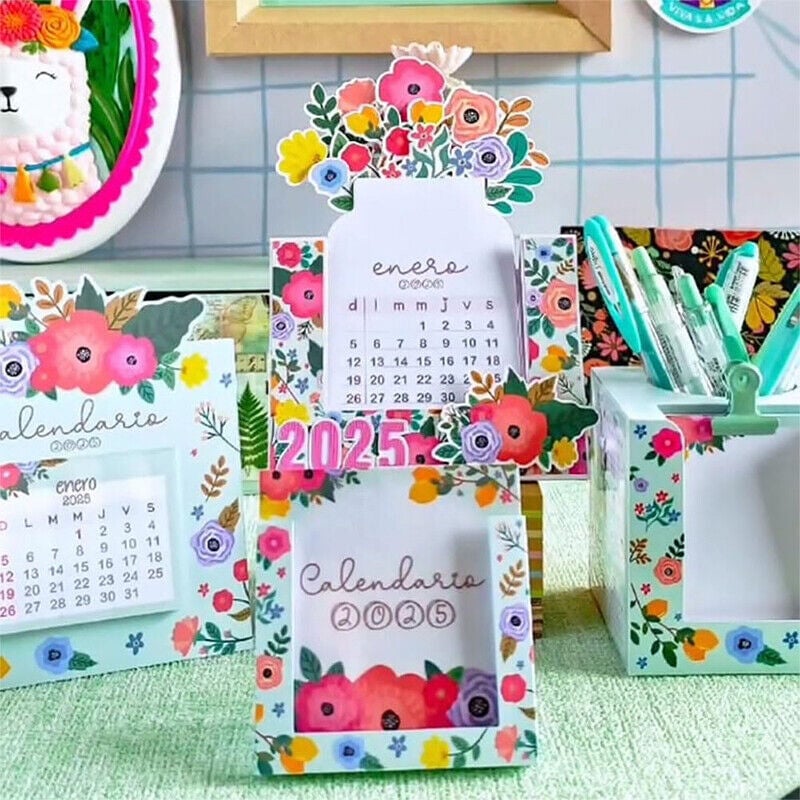 Best Christmas Gift - 2025 Bloomy Flowers Desk Calendar