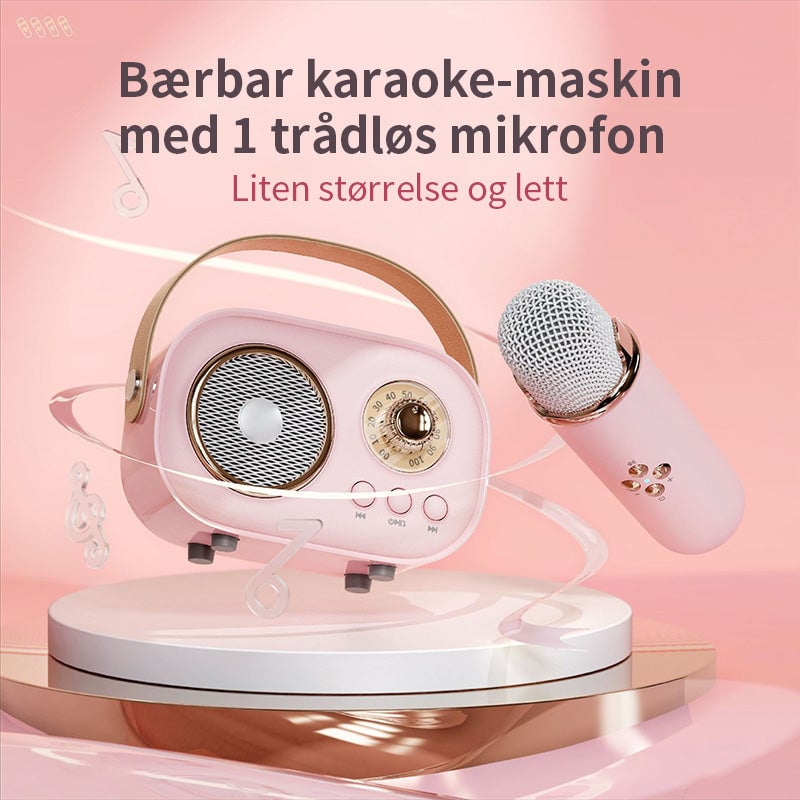 Mini Karaoke-maskin med trådløs mikrofon