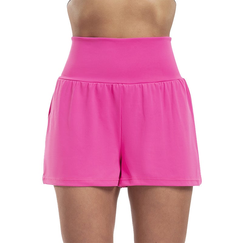 Hochtaillierte Sportshorts mit Fake-Zweiteilung