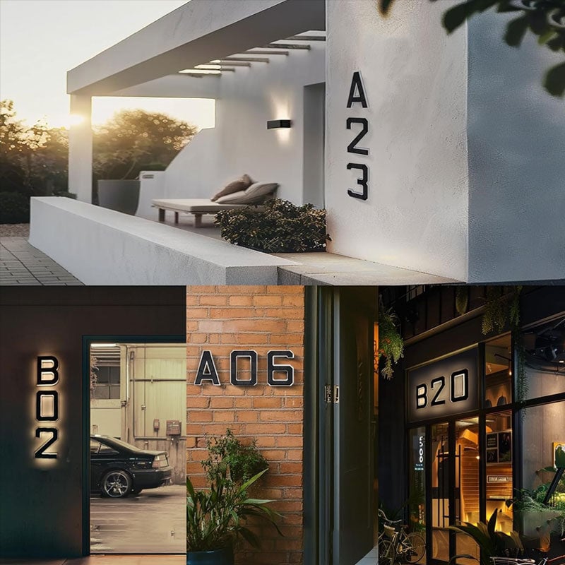 Solarbetriebene, Wasserdichte LED-Hausnummern