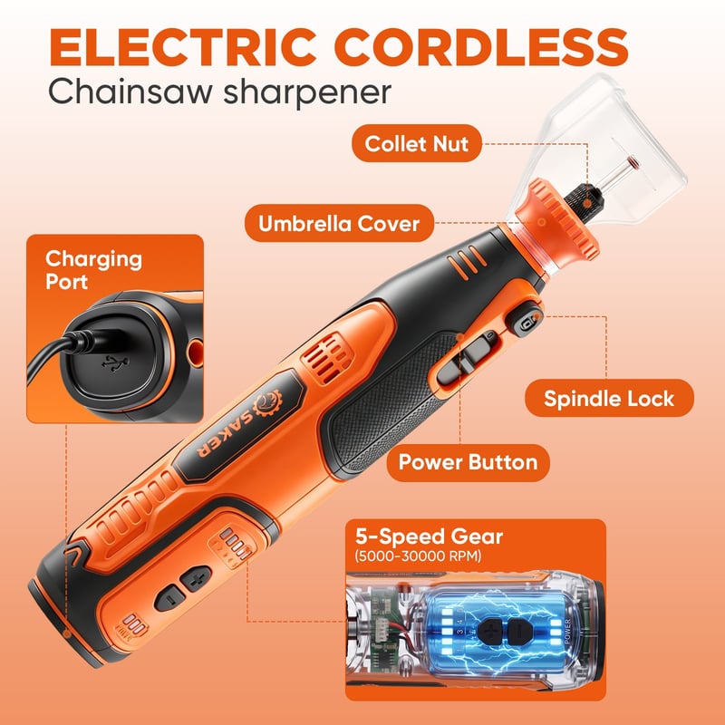 Saker® Electric Chainsaw Sharpener Kit