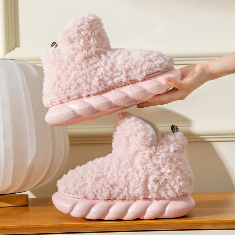 Fluffiga fleecestövlar för kvinnor