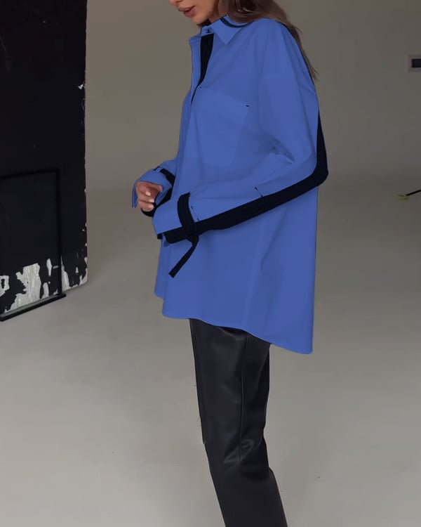 Koszula z kieszeniami i wstawkami kolorów