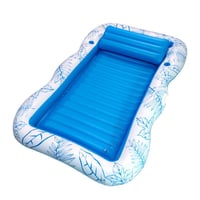PVC water opblaasbaar drijvend bed met esdoornbladpatroon