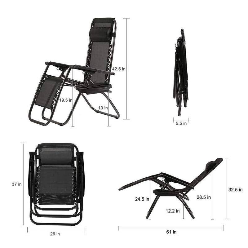 Sakerplus Zero Gravity Lawn Lounge Chairs Set