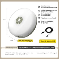 Luce a corda portatile impermeabile e stivabile per esterni