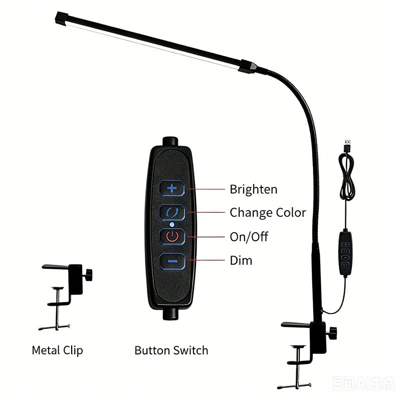 Clip-on desk lamp