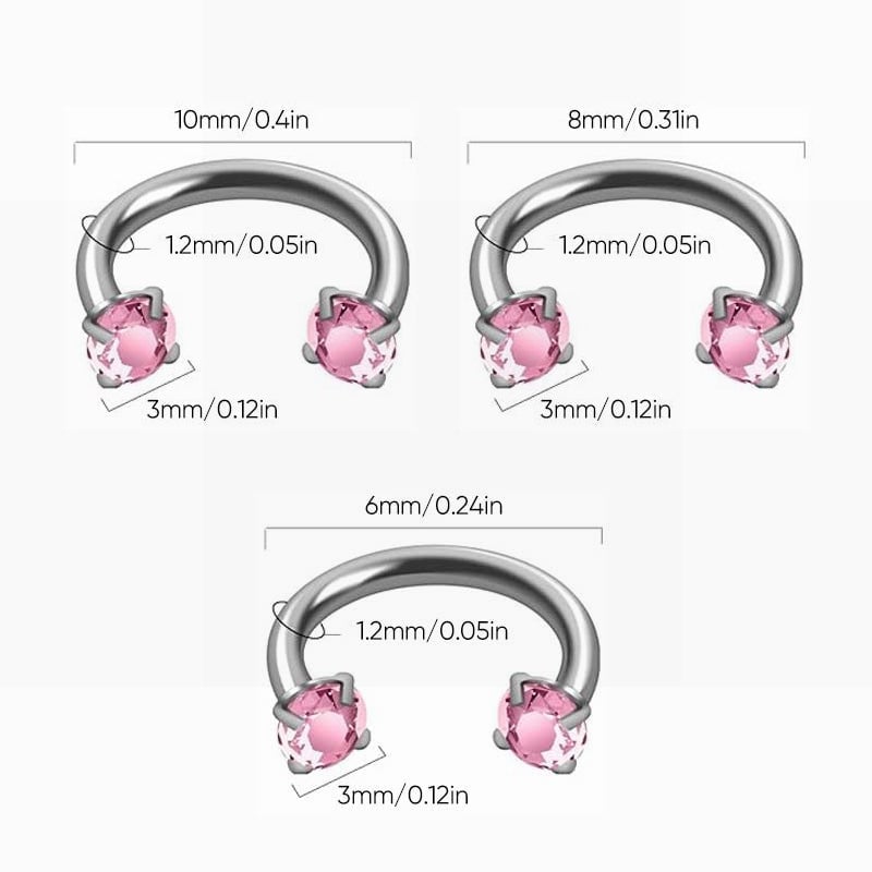 Zirkonia Hufeisenring für Piercings