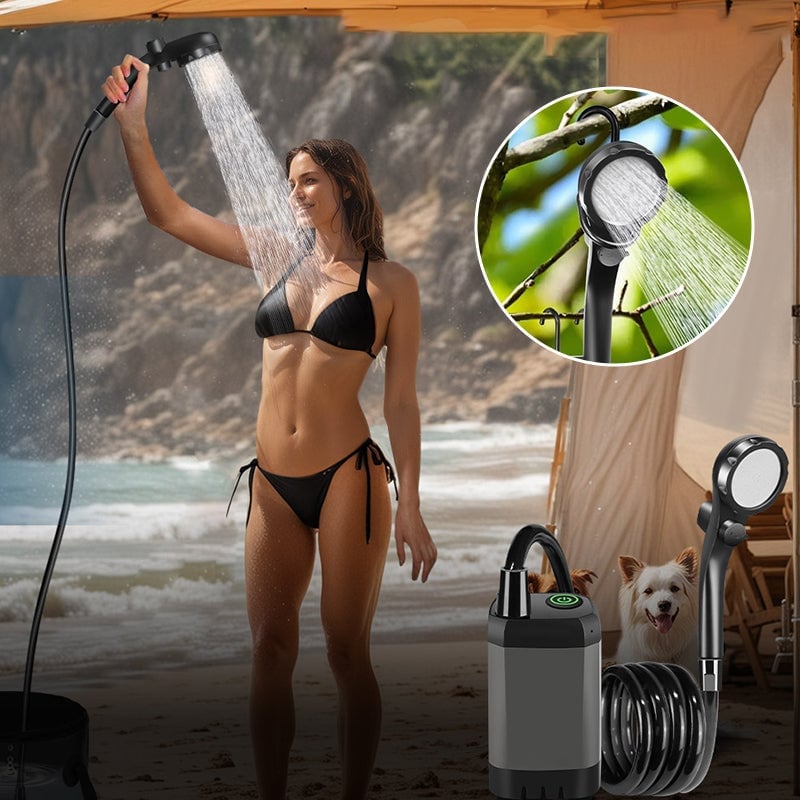 Tragbare, wiederaufladbare Camping-Duschpumpe