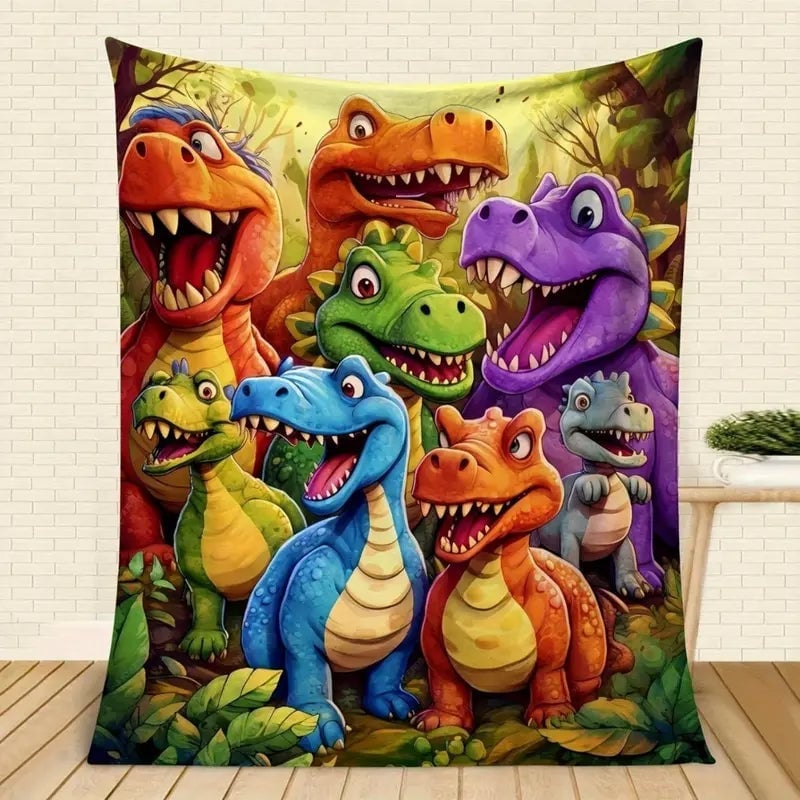 Flannel Dinosaur Nap Blanket