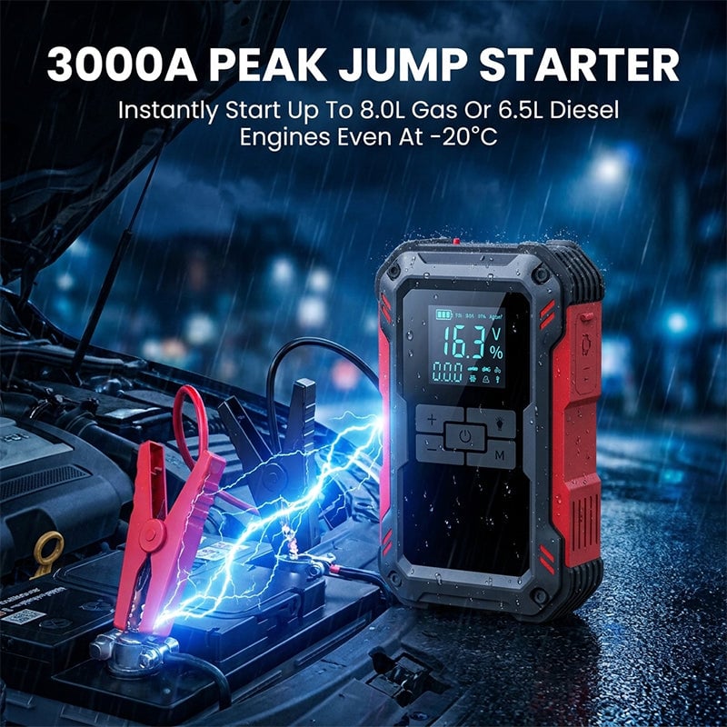Portable Car Jump Starter and Tire Inflator All-in-One