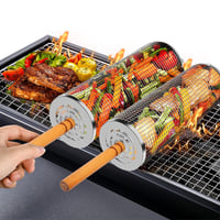 Saker® Rolling Grill Basket Set