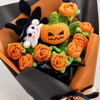 Handmade Crochet Halloween Flower Bouquet