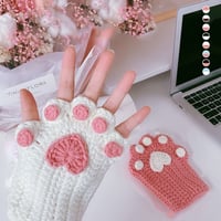 Half Finger Cat Paw Gloves
