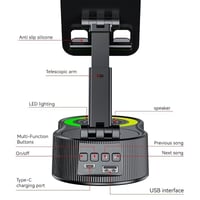 360° Adjustable Phone Stand with Built-in Bluetooth Speaker